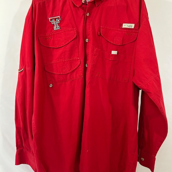 Columbia PFG Texas Tech Red Raiders NCAA Super Cotton L/S Sz XL Fishing Shirt - Picture 11 of 12